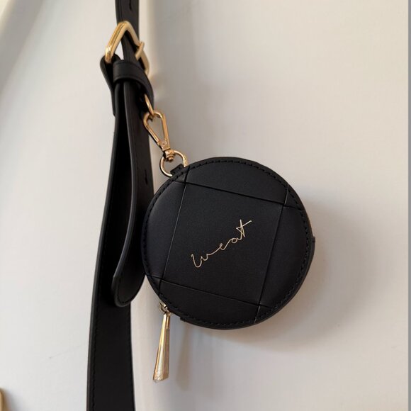 Black Leather Crossbody Bag with Gold Hardware - Picture 4 of 4